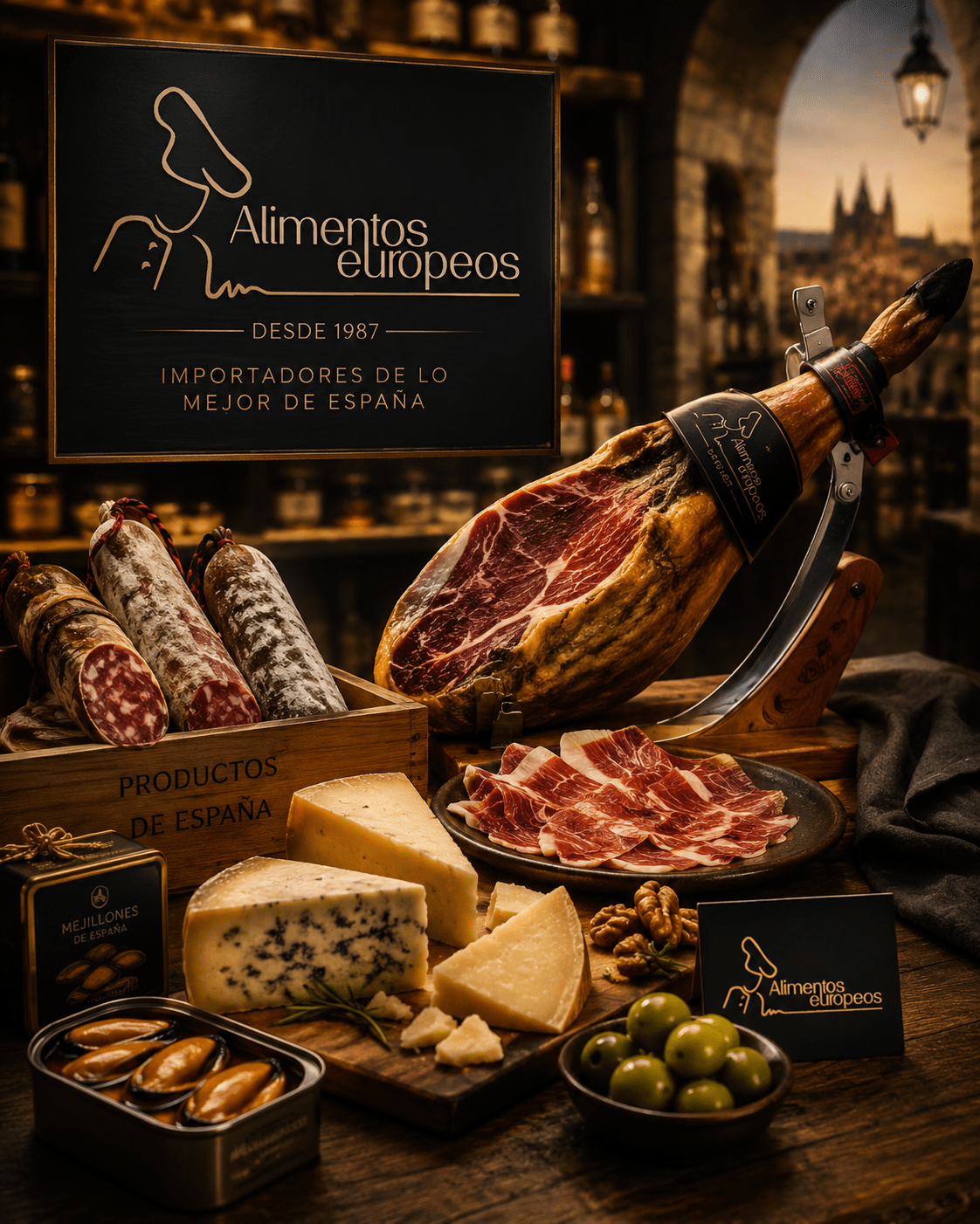 Queso, jamón español y productos gourmet importados
